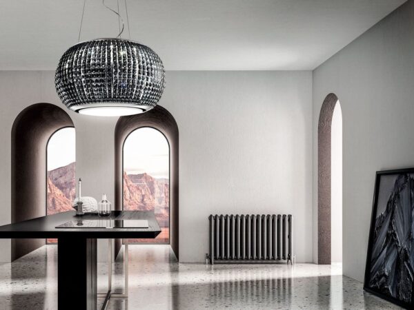 Elica Interstellar 65cm RC Island Extractor Hood in Black Glass