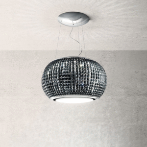 Elica Interstellar 65cm RC Island Extractor Hood in Black Glass