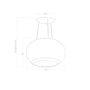 Elica Interstellar 65cm RC Island Extractor Hood in Clear Glass