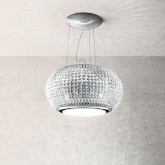 Elica Interstellar 65cm RC Island Extractor Hood in Clear Glass
