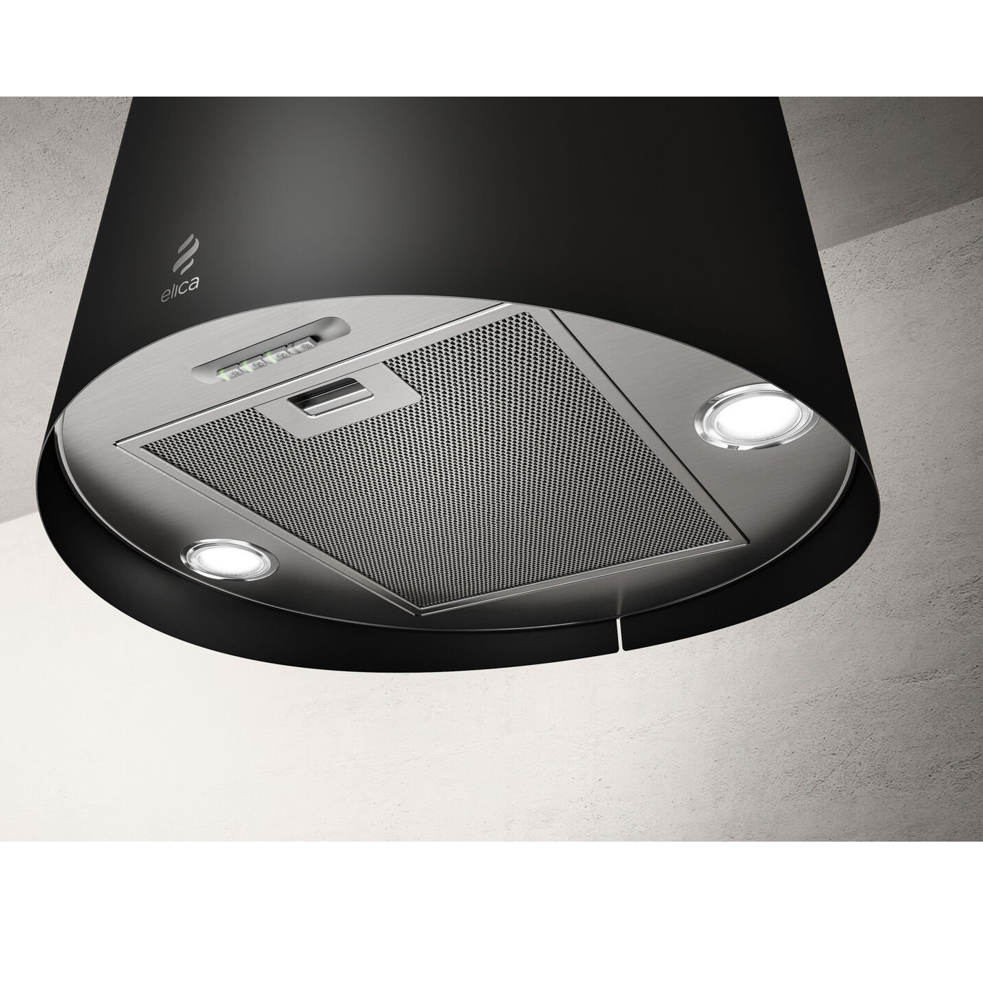 Elica Juno RC 50cm Island Extractor Hood in Black