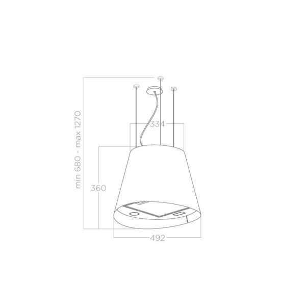 Elica Juno RC 50cm Island Extractor Hood in White