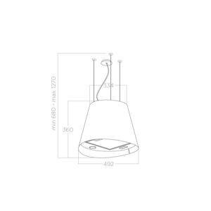 Elica Juno Urban RC 50cm Island Extractor Hood in Cast Iron