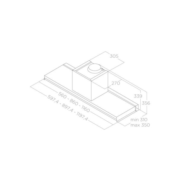 Elica Lever 90cm Telescopic Pull-Out Extractor Hood