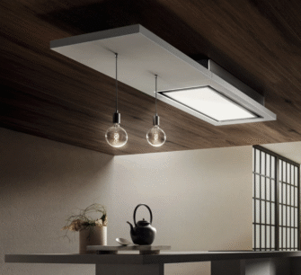 Elica Lullaby @ 120cm DO Ceiling Extractor Hood in White Wood