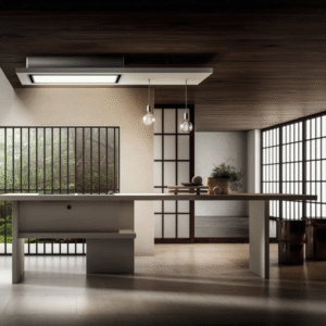 Elica Lullaby @ 120cm RC Ceiling Extractor Hood in White Wood