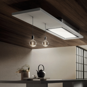 Elica Lullaby @ 120cm RC Ceiling Extractor Hood in White Wood