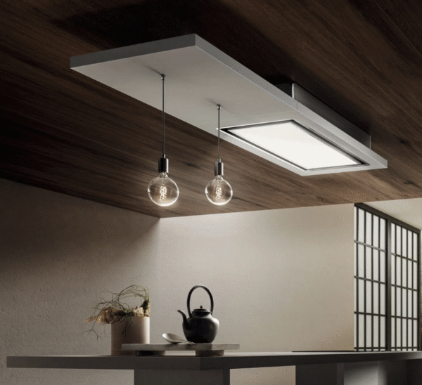 Elica Lullaby @ 120cm RC Ceiling Extractor Hood in White Wood