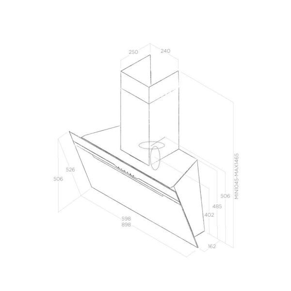 Elica Majestic No Drip 90cm Angled Extractor Hood
