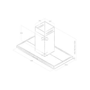 Elica Meteorite 120cm Island Extractor Hood