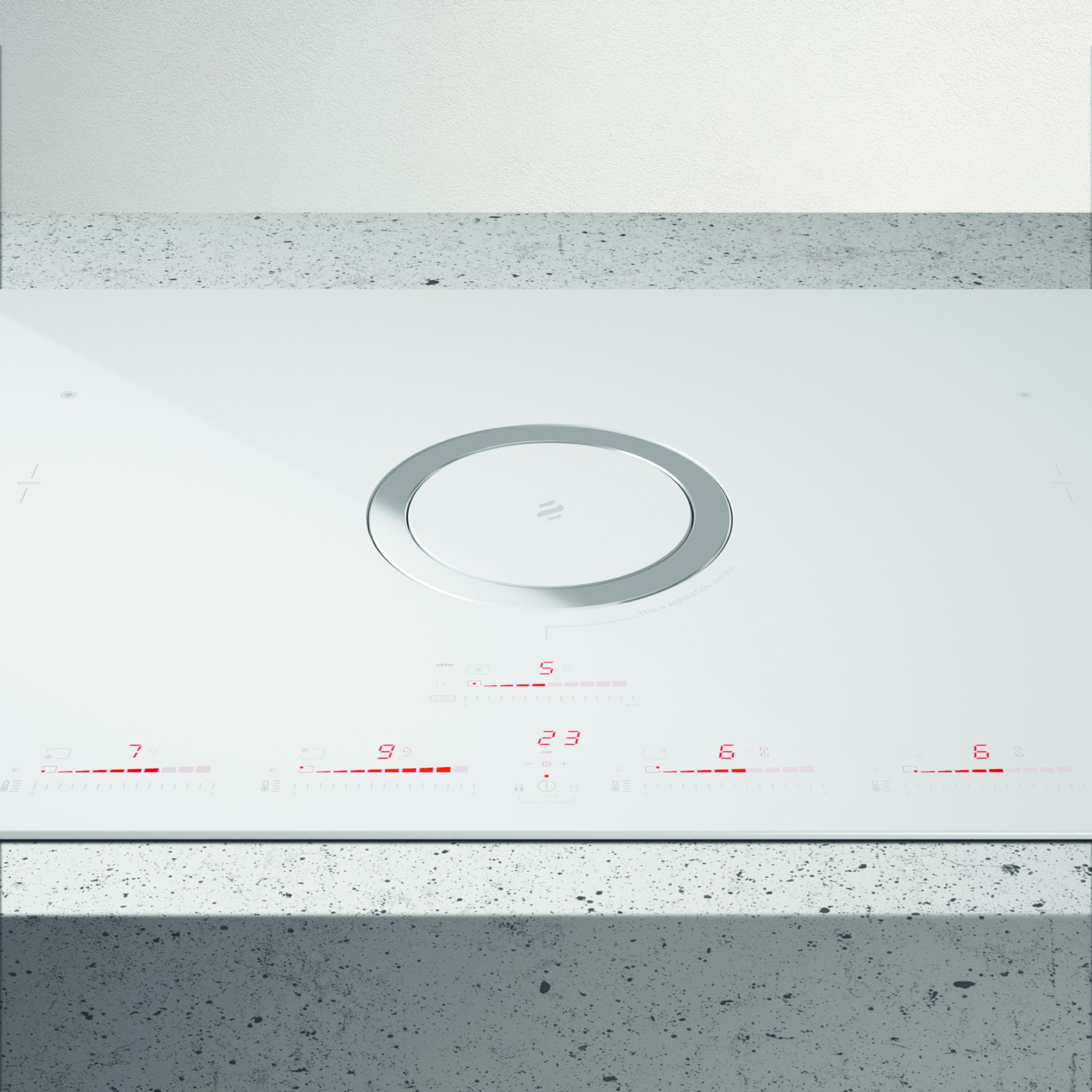 Elica Nt-Switch-Wh-Do 83Cm Vented Induction Hob In Ice White/Grey
