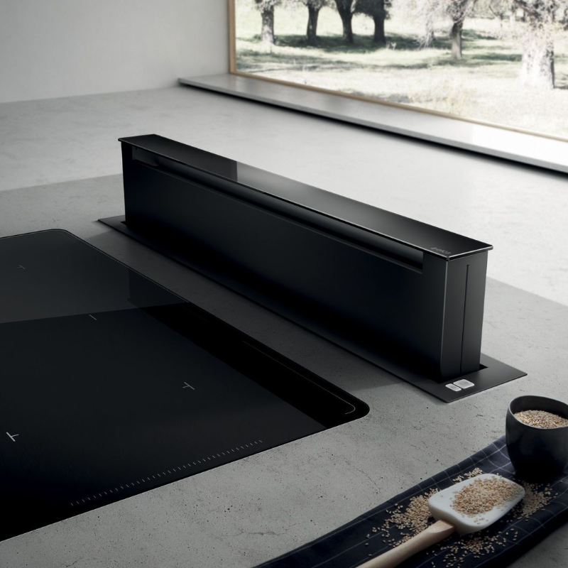 Elica Pandora 90cm Downdraft Extractor Hood in Black
