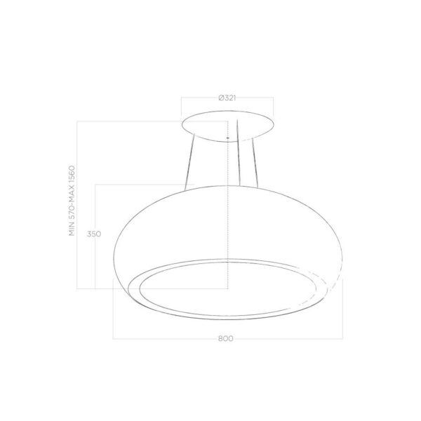 Elica Pearl RC 80cm Island Extractor Hood in Stainless Steel