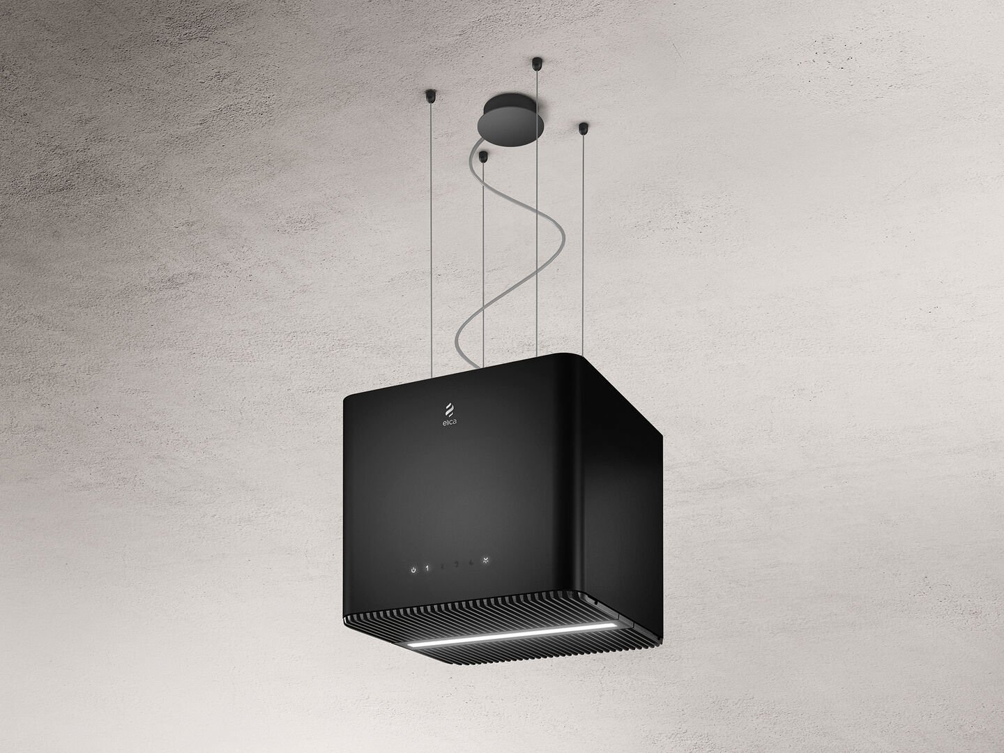 Elica Pix-Blk Pix Rc 42Cm Island Extractor Hood In Black