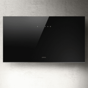 Elica Plat 55cm Built In Wall Extractor Hood in Black Glass