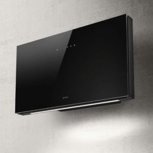 Elica Plat 55cm Built In Wall Extractor Hood in Black Glass