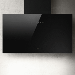 Elica Plat 55cm Built In Wall Extractor Hood in Black Glass