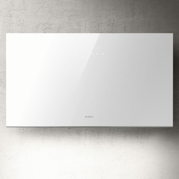 Elica Plat 55cm Built In Wall Extractor Hood in White Glass