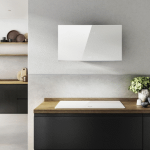 Elica Plat 55cm Built In Wall Extractor Hood in White Glass