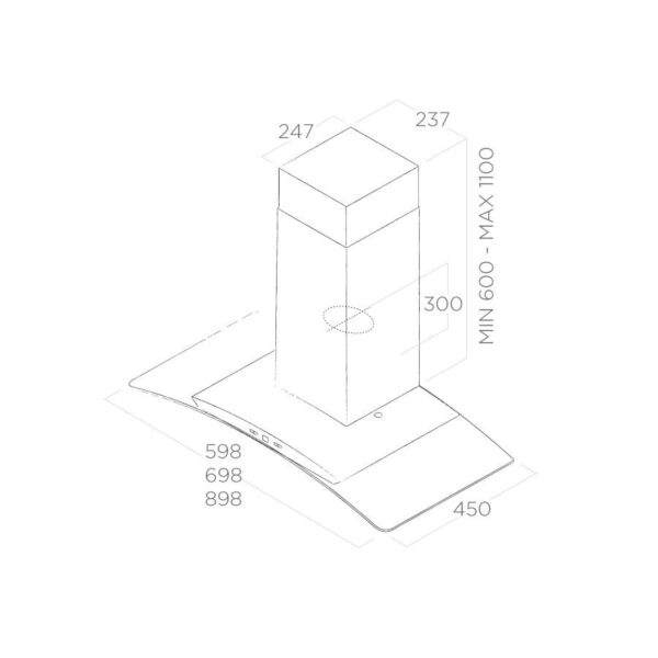 Elica Reef A 60cm Chimney Extractor Hood