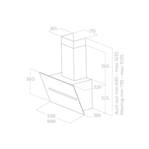 Elica Shy 90cm Wall Extractor Hood in White-3
