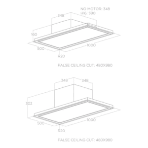 Elica Skydome Plus H16 100cm Ceiling Extractor Hood