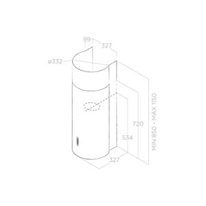 Elica Stone 33cm Wall Extractor Hood in Stainless Steel