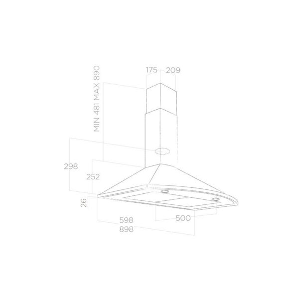 Elica Sun 60cm Chimney Cooker Hood-2