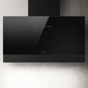 Elica Super Plat 80cm Built In Wall Extractor Hood in Black Glass