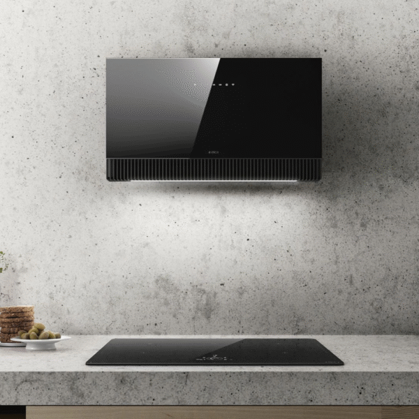 Elica Super Plat 80cm Built In Wall Extractor Hood in Grey Glass