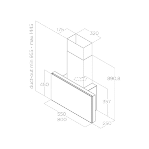 Elica Super Plat 80cm Built In Wall Extractor Hood in Grey Glass
