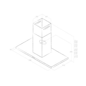 Elica Thin 120cm Island Extractor Hood
