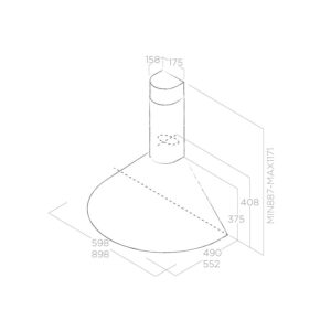 Elica Tonda 90cm Chimney Extractor Hood