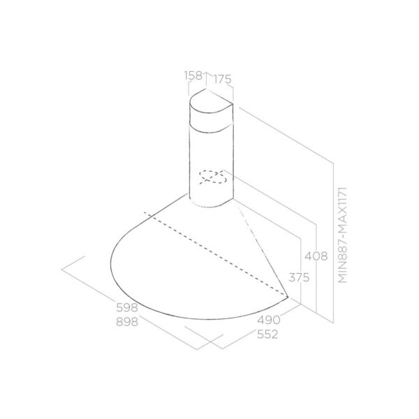 Elica Tonda 90cm Chimney Extractor Hood