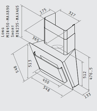Elica Verve 80cm Black Glass/Stainless Steel