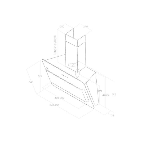 Elica Verve 55cm Wall Mount Cooker Hood in White-2