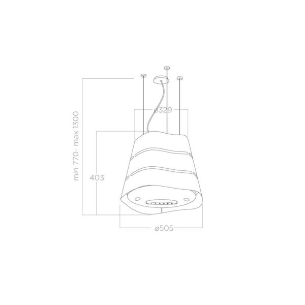 Elica Wave UX 50cm RC Island Extractor Hood in Black