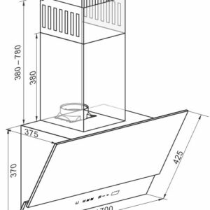 Kaiser AT 6410 FR Eco Avantgarde Pro 60cm Angled Cooker Hood
