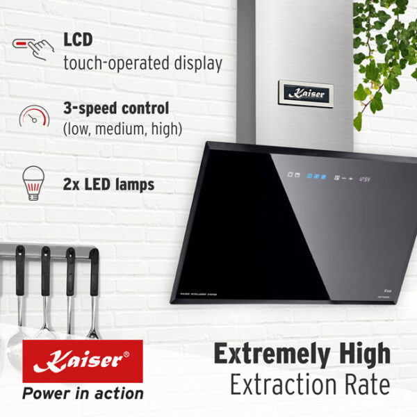 Kaiser AT 6430 F Eco Avantgarde Pro 60cm Angled Cooker Hood