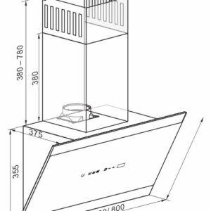 Kaiser AT 7435 Eco Grand Chef 70cm Angled Cooker Hood