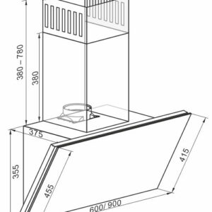 Kaiser AT 9430 F Eco Avantgarde Pro 90cm Angled Cooker Hood