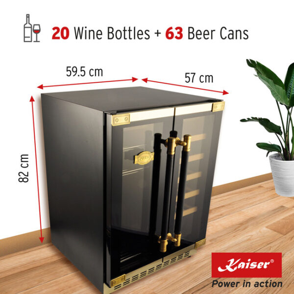 Kaiser K 64800 AD Art Deco Beer & Wine Cooler (Black)