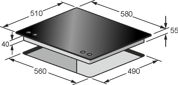 Kaiser KCG 6380 Turbo Grand Chef Turbo Gas Hob