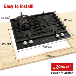 Kaiser KCG 6380 Turbo Grand Chef Turbo Gas Hob
