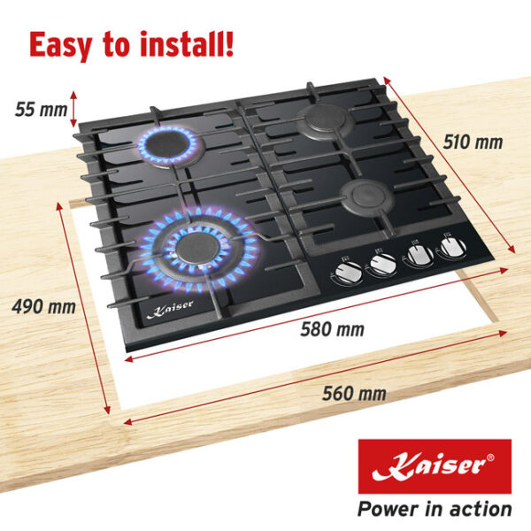 Kaiser KCG 6383 Turbo Grand Chef Turbo Gas Hob