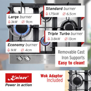 Kaiser KG 6364 Turbo Romb Grand Chef 60cm Gas Hob