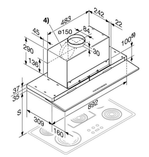 Miele DA3698 Ceiling Extractor Hood - 4