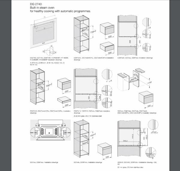 Miele DG2740 Built In Steam Oven