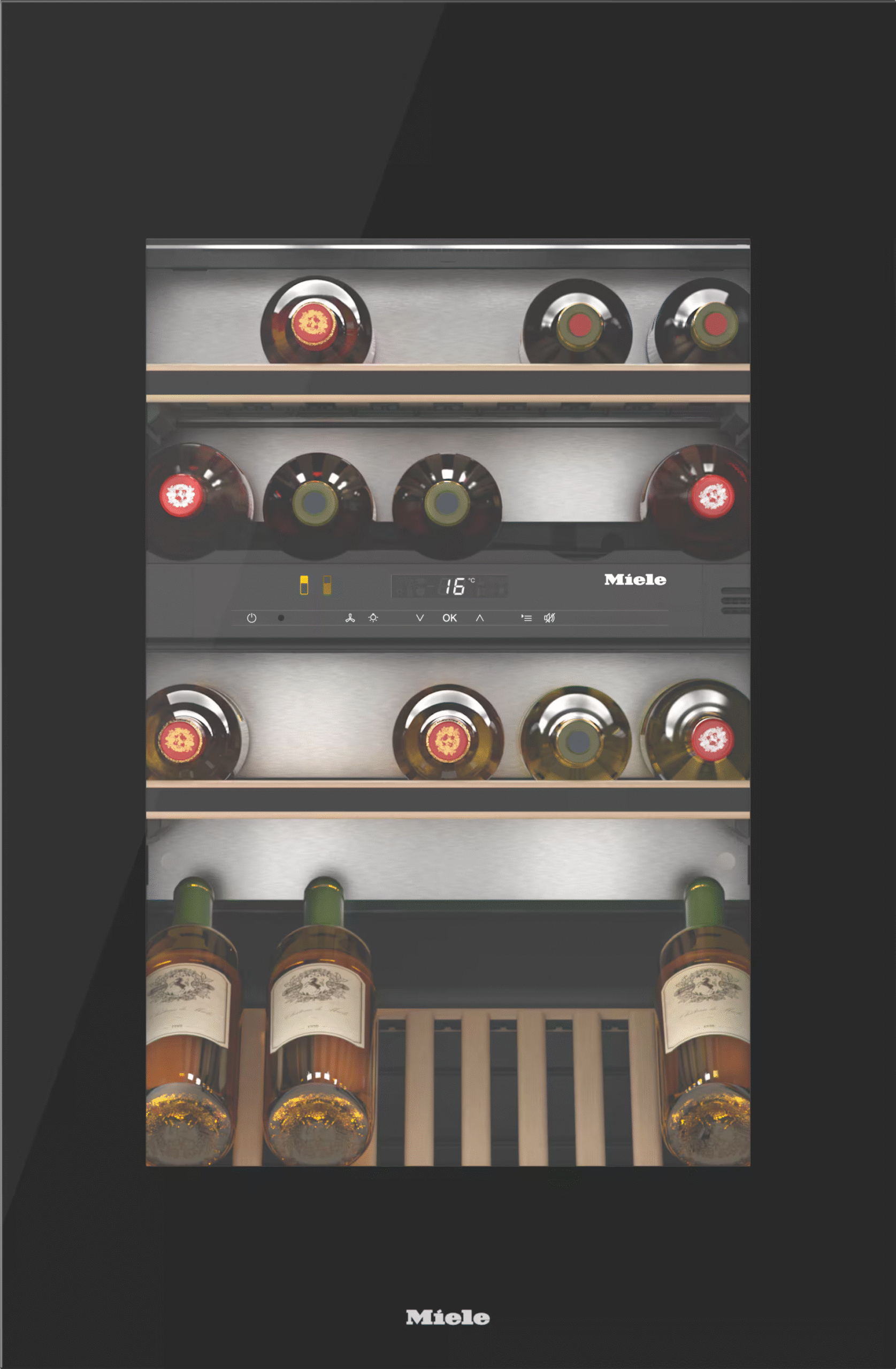 Miele KWT 6422 iG-1 Obsidian Black Glass Built-In Wine Conditioning Unit