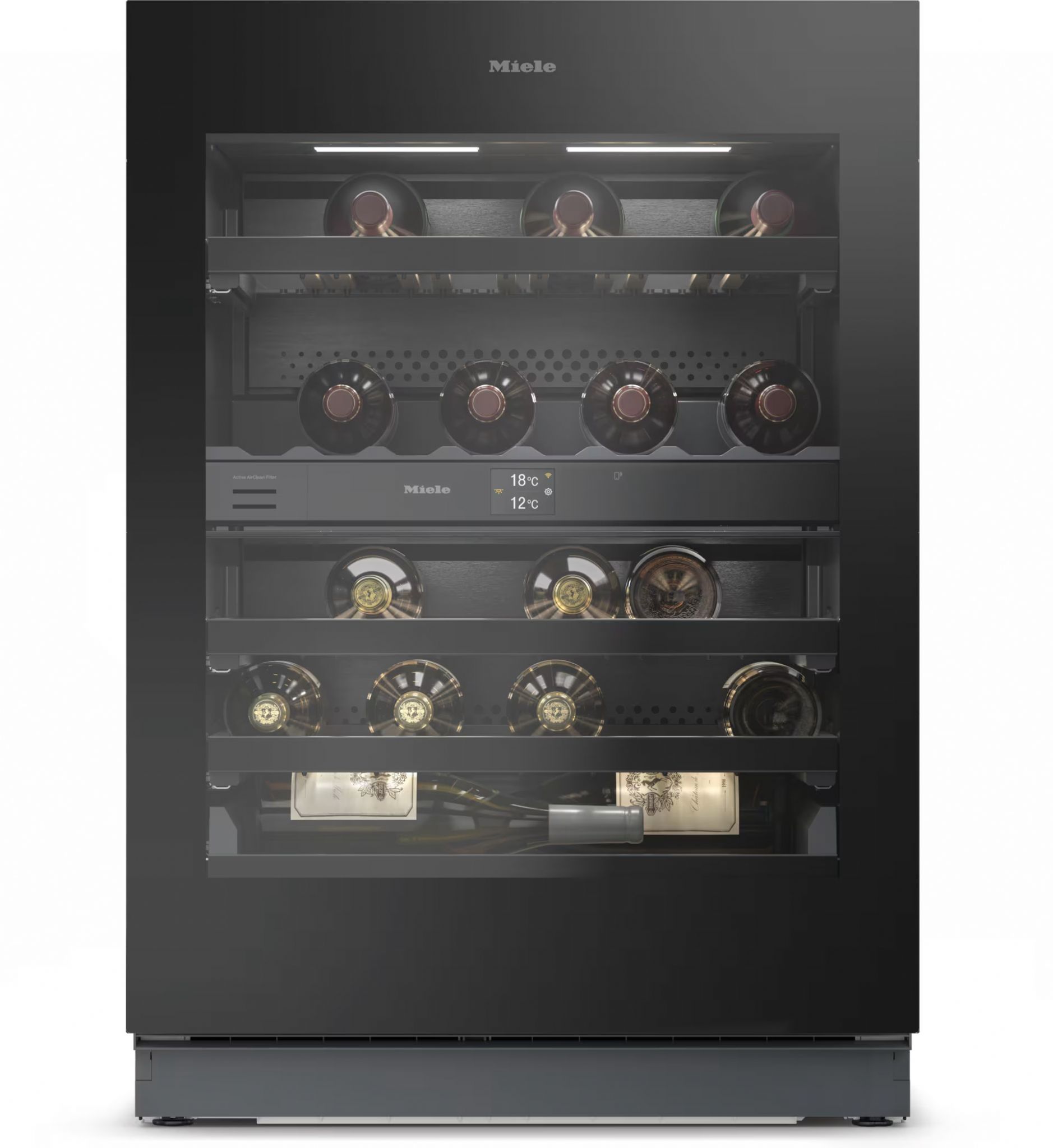 Miele Kwtus7096e Obsidian Glass Built-Under Wine Conditioning Unit Black